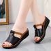 Genuine Leather Wedge Sandals For Women, Summer Soft Lightweight Thick Soles, Women's Sandals, Slippers, Outer Wear_vogvips.com