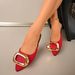 Summer Style Women's Pointed Toe Slippers Metal Design Lightweight Outdoor Wear Suitable Plus Size_vogvips.com