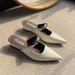 Pointed Metal French Thick Heel Commuter Cool Slippers Women's 2026 New Outer Wear Temperament Bag Head Half Slippers_vogvips.com