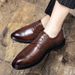 Euro Step Spring And Autumn New Pointed Toe British Style Lace-up Leather Brogue Carved Business Casual Formal Men's Shoes_vogvips.com