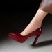8299 European And American Style Waterproof Platform High-heeled Patent Leather Pointed Toe Ultra-high Party Women's_vogvips.com