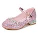 2026 High Heels Little Girls' Girl Piano Silver Crystal Dress Show Performance Children's Princess Shoes Sequins Girls'_vogvips.com