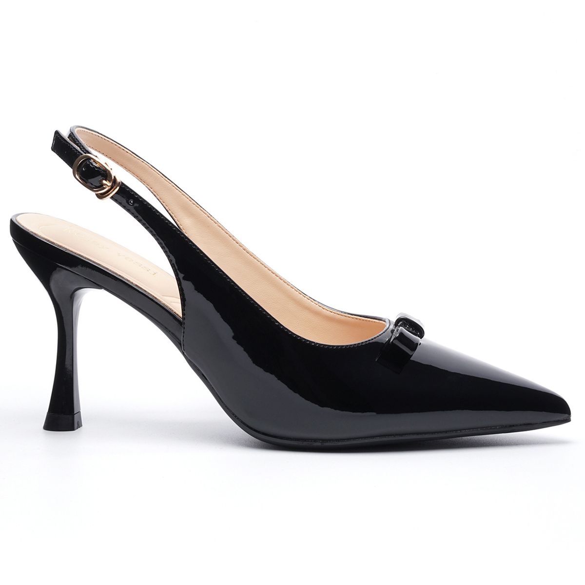 New Spring/Summer French Style Women's High Heels With Open Back, Thin Heel, Pointed Toe, Patent Leather, Bowknot, And_vogvips.com