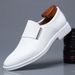 Men's Dress Shoes Men's British Leather Pointed Youth Leather Shoes White Shoes Single Shoes_vogvips.com
