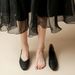 Square Toe Sing Shoes For Women, Chunky Heel, 2025 New Fairy Sty, Shallow Mid-Heel, Mom Size, Grandma Shoes,_vogvips.com