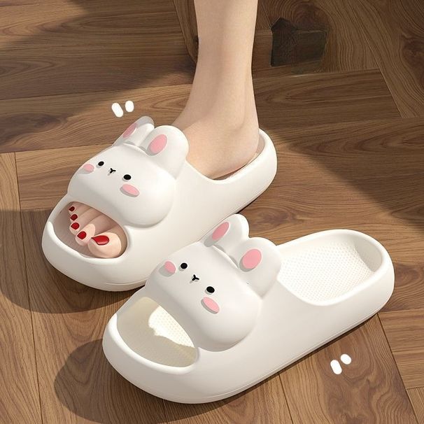Women's Summer Sandals And Home Cute Rabbit Style Bathroom Non-Slip Feeling EVA Thick Slippers_vogvips.com