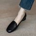 Loafers Soft Sole Mom Medium Work Shoes Leather Shoes Casual Doudou Women's Shoes Shallow Mouth Single Shoes_vogvips.com