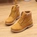 Women's Winter Faux Fur Lined Ankle Boots - Slip-Resistant PU Leather Casual Booties With Round Toe & Lace-Up Design_vogvips.com