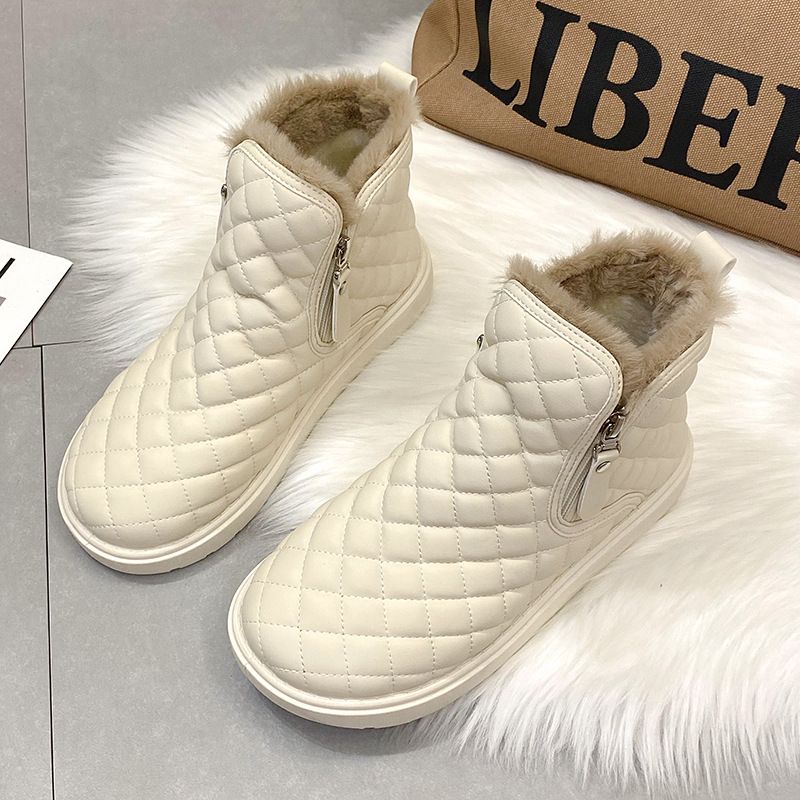 Snow New Style Old Beijing Cotton Winter Versatile Thick Bread Shoes With Plush Warm Boots For Women_vogvips.com