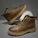 Martin Boots Men's Velvet Medium Boots Men's Shoes Genuine Leather Men's Retro Tooling Boots_vogvips.com