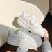 Mesh Breathable Sneakers For Women 2025 New Thick-Soled White Ins Trend Versatile Niche Casual Sports Bread Shoes_vogvips.com