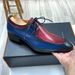 Leather Business Casual Men's Derby Color Block Low-top Lace-up Single Shoes_vogvips.com