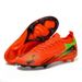 Seamless flying woven Messi football shoes Men's low top teen spike smash training sneakers_vogvips.com