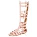 Gladiator Sandals 2025 Summer Ladies Top Knee High Boots Roman Bandage Women Fashion Zip Flat Sandal Big Size_vogvips.com