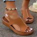 Women's Shoes Summer New Sandals For Women With Toe Stitching Hollow Wedge Heels Large Size Open Toe Casual Sandals For Women_vogvips.com