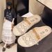 Baotou Half Linen Mesh Breathable Versatile Summer Office Slippers Non-Slip Sandals For Women Wearable Hollow Out_vogvips.com