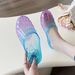 Summer New Crystal Closed-Toe Women, Fashionable Flat Sandals Outdoor Wear, Non-Slip Hollow Jelly Shoes For Home Use_vogvips.com