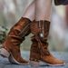 Women's Ankle Boots Mid Calf Boots Thick Heels Foreign Trade New Martin Boots British Style Fashion Retro Women's Boots_vogvips.com