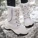 Women's Winter Snow Boots With Fleece Lining - Waterproof Rubber Sole, Cross Strap Design, High Top Warm Boots For Outdoor & Daily Wear_vogvips.com
