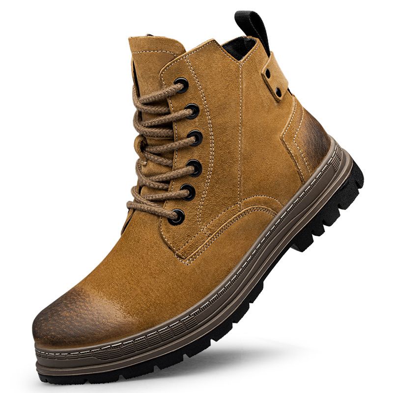 Men's High-top Casual Velvet Medium Tube Martin Boots Men's Polished Cotton Boots Men_vogvips.com