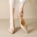 Weiwei Girl 338-2 French Style Comfortable High Heels For Summer Nude Color Pointed Single Shoes Women Closed Toe_vogvips.com