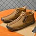 European Warm Series Martin Autumn Winter New Large Size Zipper Men's Outdoor Casual Hand-sewn Work Boots_vogvips.com