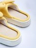 Summer Yellow Bow Linen Slide Slippers, Breathable Anti-Slip Thick Soft Sole, Women Home & Outdoor Open Toe Slides_vogvips.com