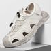 Men's Beach Shoes Summer Breathable Men's Shoes Outdoor Casual Comfortable Non-Slip Closed-Toe Sandals Large Size 46_vogvips.com