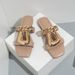 Female Slippers Versatile Chain U Buckle Slippers Women's Square Toe Hollow Outer Wear Sandals And Slippers Metal Buckle Non-slip Casual Slippers_vogvips.com