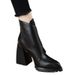 Small Waterproof Platform High-heeled Pointed Women's Boots 2025 Spring New Fashion Versatile British Retro Thick Heel Martin Boots_vogvips.com