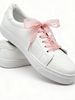 1 Pair (120cm) Lace Laces, Elegant Lace Laces, Lace Bow Laces, Elegant Satin Lace Trimmed Ballet Style Laces, Geometric Hollow Patterns,_vogvips.com
