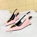 1097-K55 Style Women's Shoes With High Slng Heels, Patent Leather Hollowed Out Back Strap, Shallow Mouthed Pointed_vogvips.com