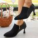 Spring/Summer 2026 New Vintage Single-Heel Women's Pointed-Toe Mid-Heel Shoes_vogvips.com