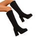 Winter High Heeled Fashion Boots For Women Plus Size Slimming High Top Chunky Heel New Style European And American_vogvips.com