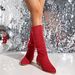 Women's Autumn New Style Plus Size Suede Slouch Boots With Pleated Chunky Heel And Pointed Toe, Over The Knee Boots_vogvips.com