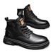 European Warm Series Men's Martin 2025 Autumn Winter New Plush Work Boots British Style High Top Trendy Genuine Leather Cotton Shoes_vogvips.com
