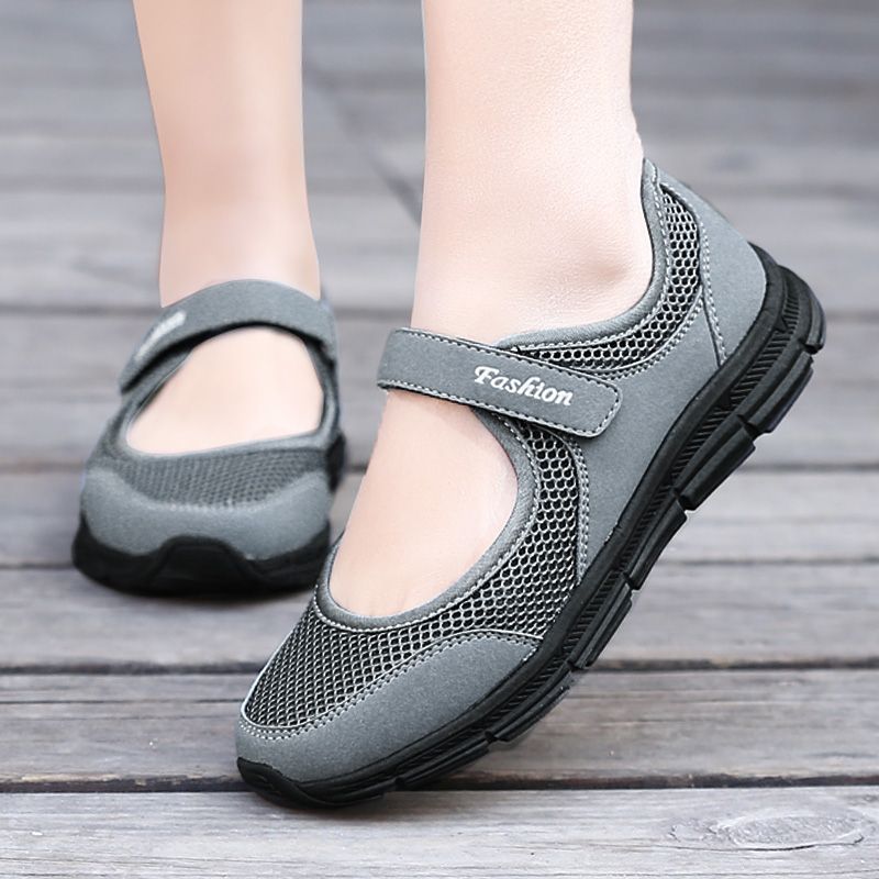 Summer Casual Soft Portable Sneakers Walking Flat Soles For Women Breathable Slip On White Shoes_vogvips.com