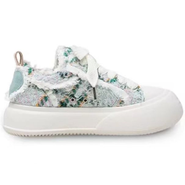 Women's Shoes Little White Shoes Canvas Shoes Women Thick Soled Bubble Shoes Open Mouthed Smile Little White Shoes Casual Sneakers_vogvips.com
