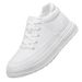 Round Head Thick-soled Men's Board Shoes, Shallow Mouth Cowhide Men's Inner Height-increasing Board Shoes Men's Shoes Medium Help Casual Men's Shoes_vogvips.com