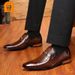 Old people's plush British pointed formal bright leather fashionable fish patterned men's shoes, 22762_vogvips.com