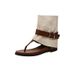 Women's French-Inspired Wedge Sandal Boots - Open Toe Strappy Summer Ankle Boots With Side Zipper, Comfortable & Stylish_vogvips.com