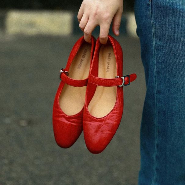 Fairy Style Soft Leather Ballet For Women 2024 Autumn New Loafers Flat Shallow Mouth Single To Match Dresses Mary Jane_vogvips.com