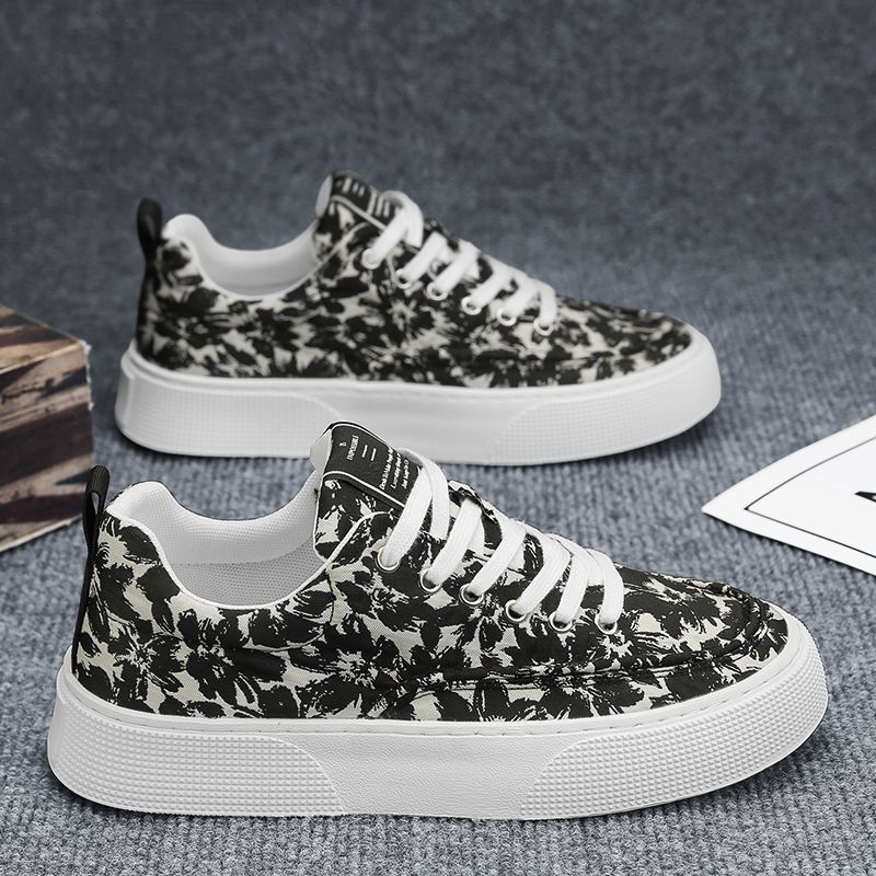 Men's Shoes Canvas Shoes Men's Korean Version Versatile Platform White Shoes Sports And Leisure Shoes Board Shoes_vogvips.com