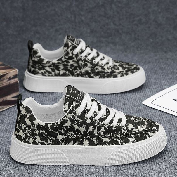 Men's Shoes Canvas Shoes Men's Korean Version Versatile Platform White Shoes Sports And Leisure Shoes Board Shoes_vogvips.com