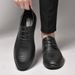 Slip-On Single Summer Round Toe Genuine Business Formal Leather Breathable Casual Men's Trendy Lazy Shoes_vogvips.com