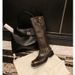 Grape Mom Studiolee Square Toe Versatile Chunky Heel Thick Sole Buckle Strap Over-the-Knee Mid-Calf Riding Boots For_vogvips.com