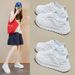 Little White Shoes Female Student Mesh Breathable Heightening Shoes Casual Street Shooting Shoes Board Shoes_vogvips.com