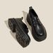 Round Head Loafers Women's Platform British Style Small Leather Shoes Lace-up Thick Heel Height-increasing Single Shoes_vogvips.com