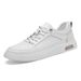 Men's Shoes Embossed Plaid Lace-free White Shoes Soft-soled Sports Shoes Casual Board Shoes Men_vogvips.com