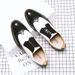 2024 Summer New Brogue Carved Color Block Casual Leather Men's Formal Business Pointed Toe Shoes_vogvips.com